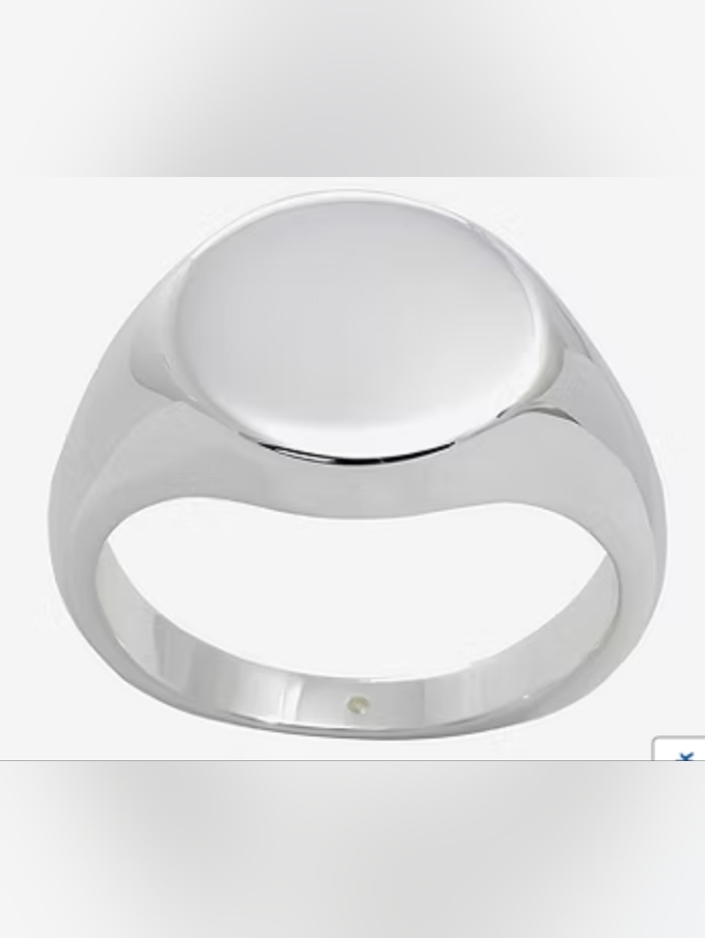 Silver plated signet ring